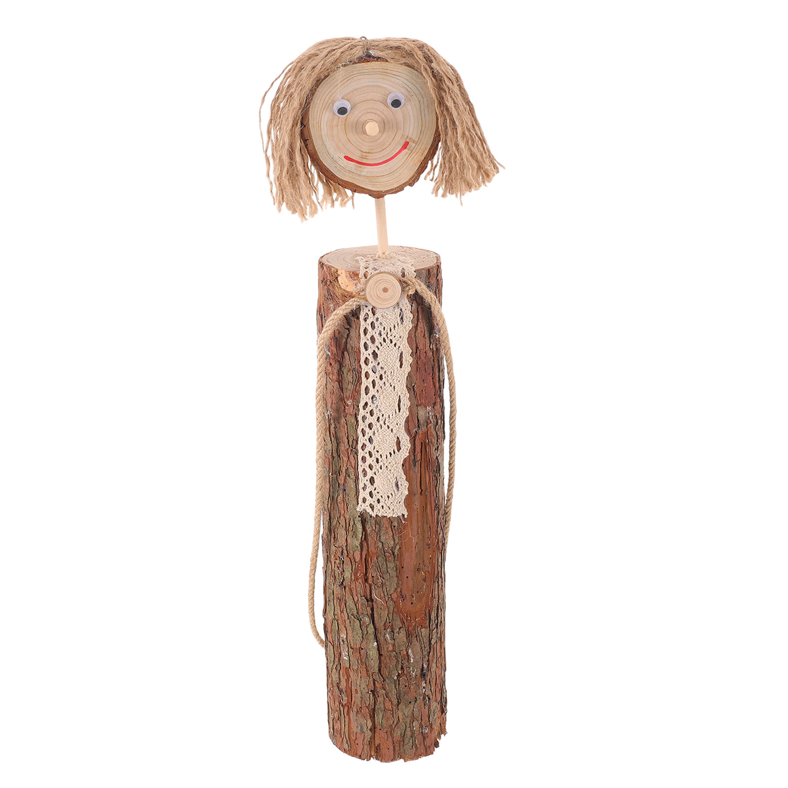 Art And Craft For Nursery - Natural Wood Statue Rustic Handmade Wooden