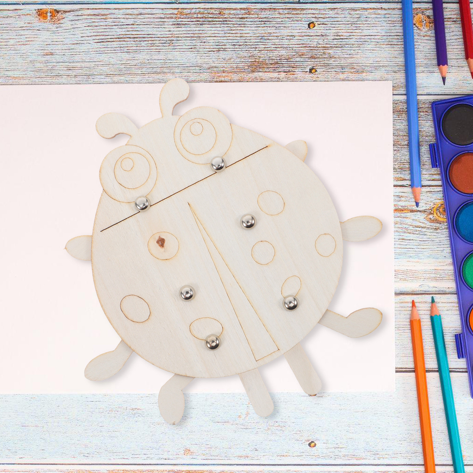Art And Craft For Nursery - 6Pcs Ladybug Craft Supplies Unfinished Wooden