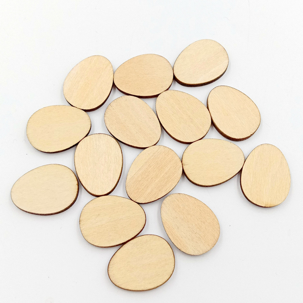 Art And Craft For Nursery - 25Pcs 80Mm Egg Shape Wood DIY