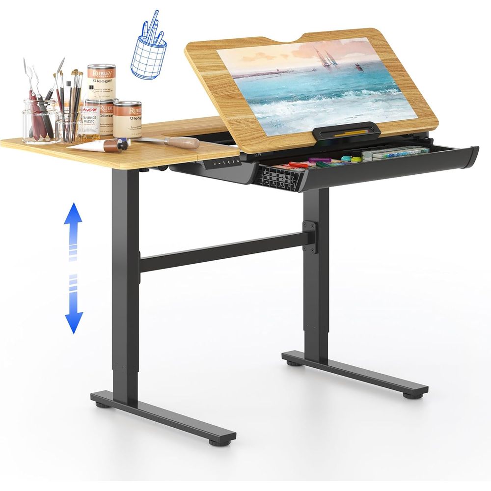 Art & Craft Kids Salon - Adjustable Height Electric Standing Desk, 47.2x23.6,