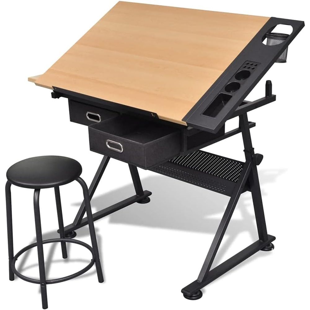 Art & Craft Kids Salon - Adjustable Height Drafting Table with Storage