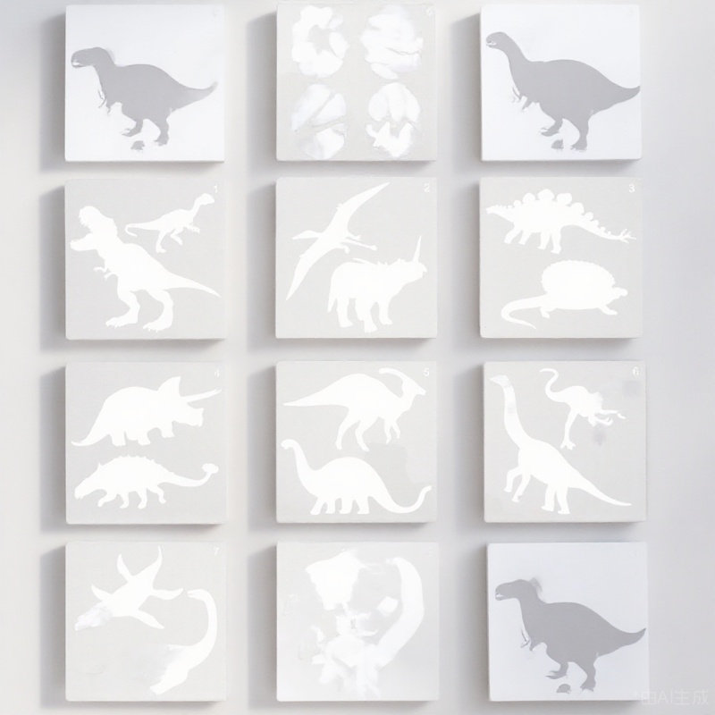Art Craft Dinosaurs - 10Pcs Reusable Dinosaur Drawing Stencil Art
