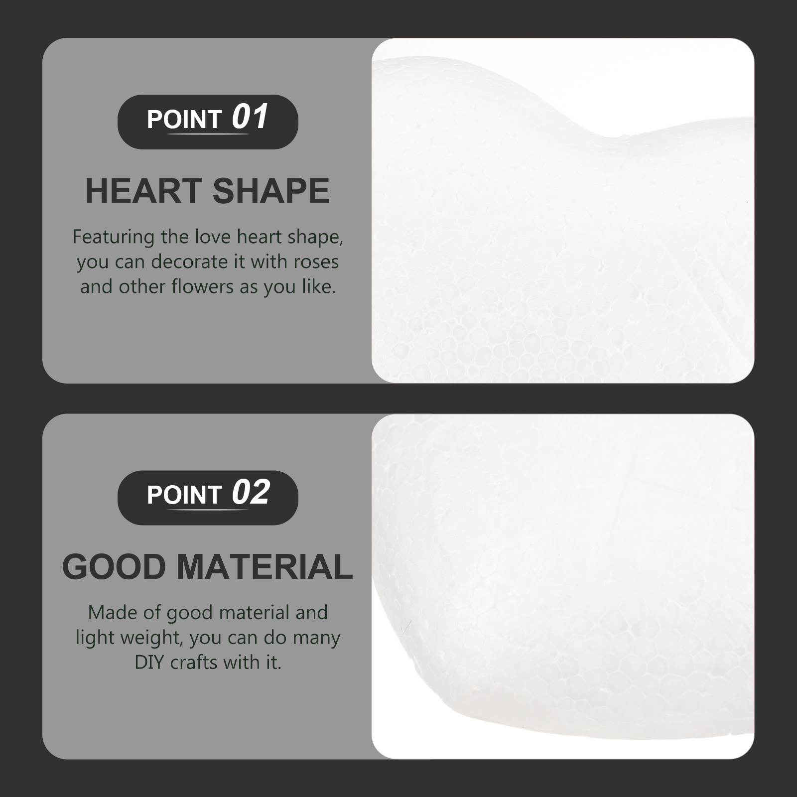 Art And Craft Valentine - White 23Cm Modeling Heart Polystyrene Foam
