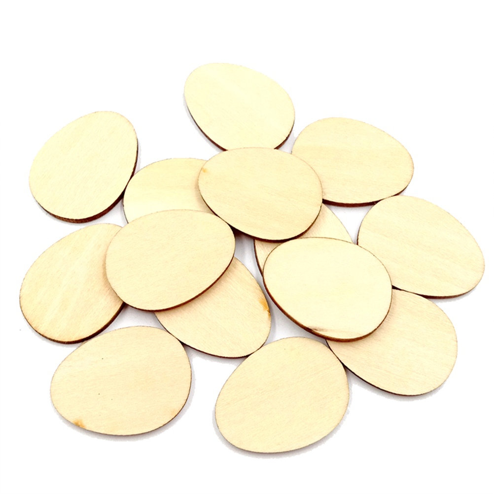 Art And Craft For Nursery - 50Pcs 60Mm Egg Shape Wood DIY