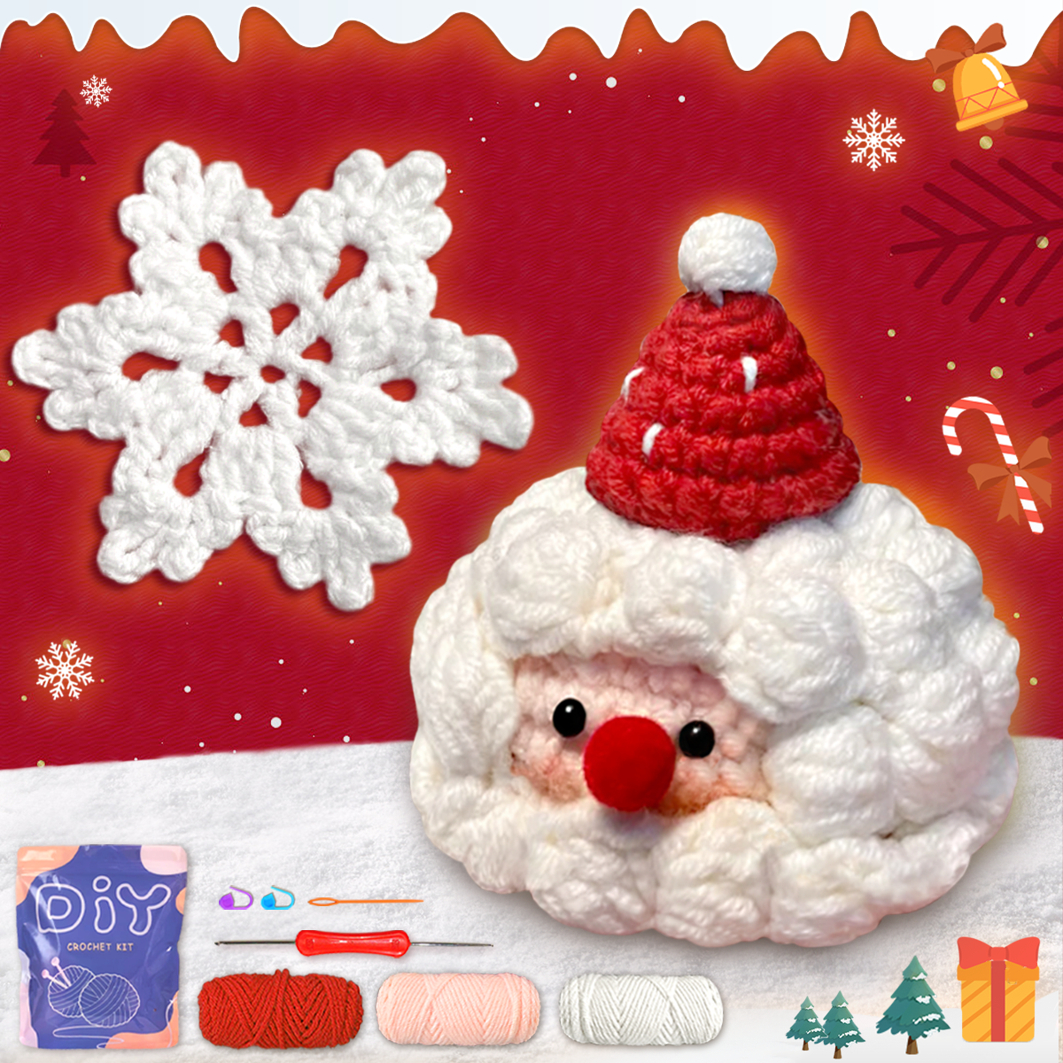Art Craft Yarn - YAMAXIN 2PC Christmas Cake Themed Crochet