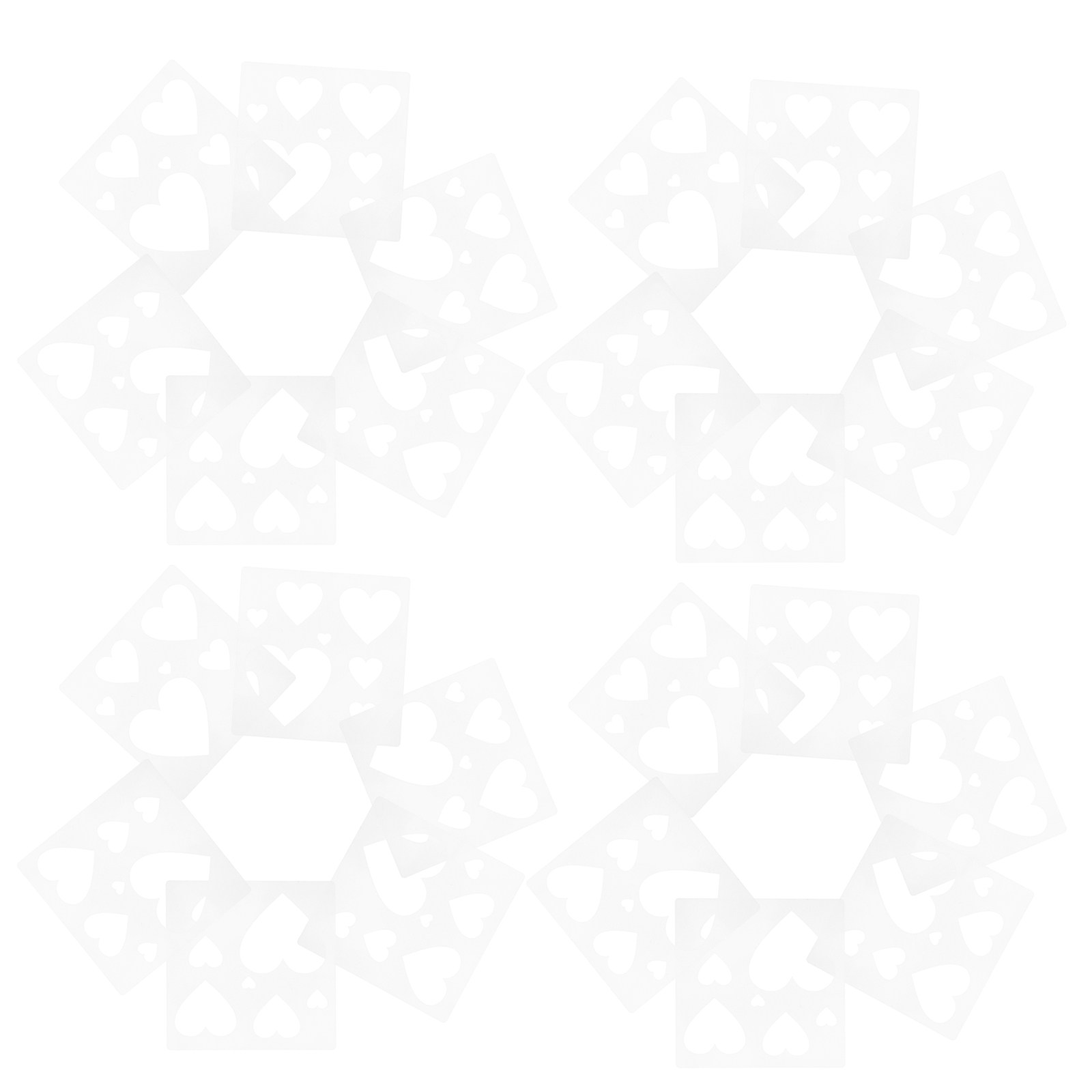 Art And Craft Valentine - 30Pcs DIY Template Heart Stencil Reusable