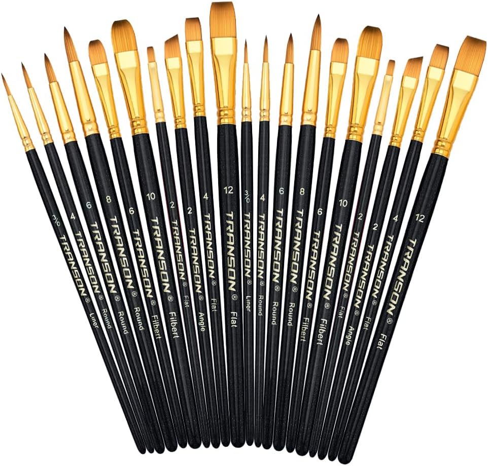 Gouache Paint Set - 20pcs Art Paint Brush Set for