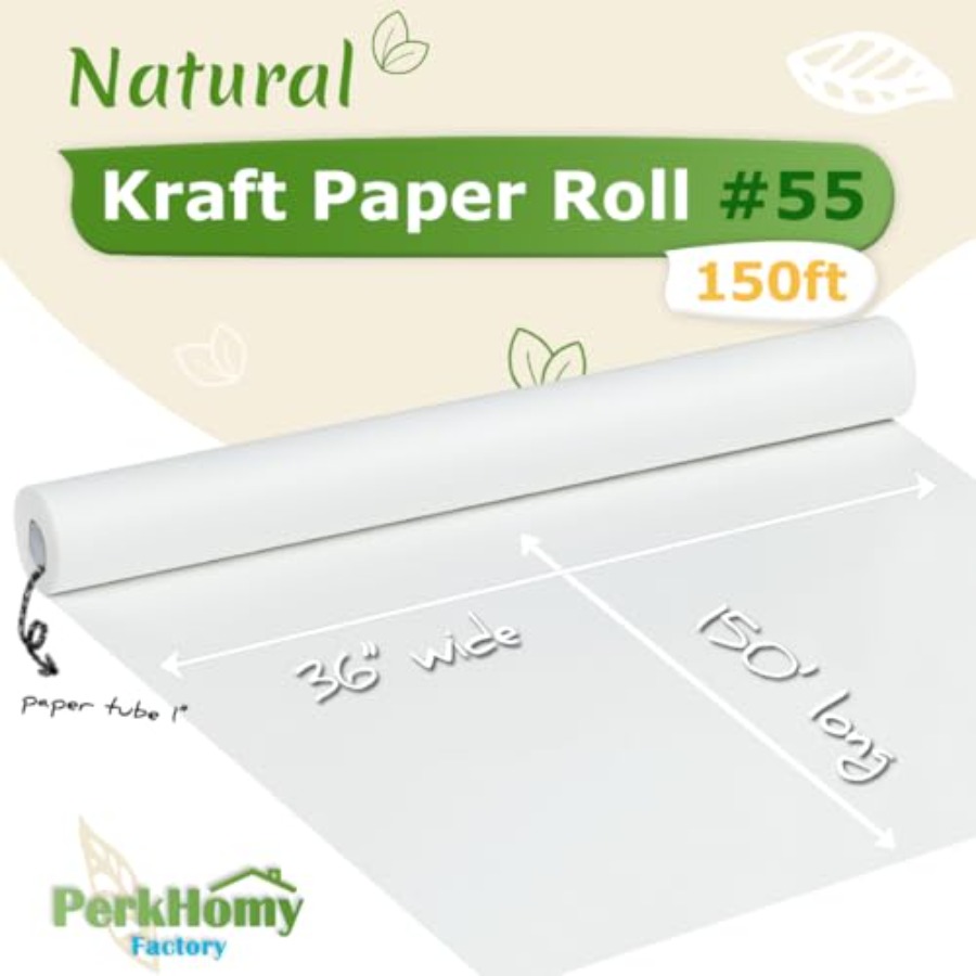 PerkHomy White Kraft Paper Rol - Art X Craft review and price