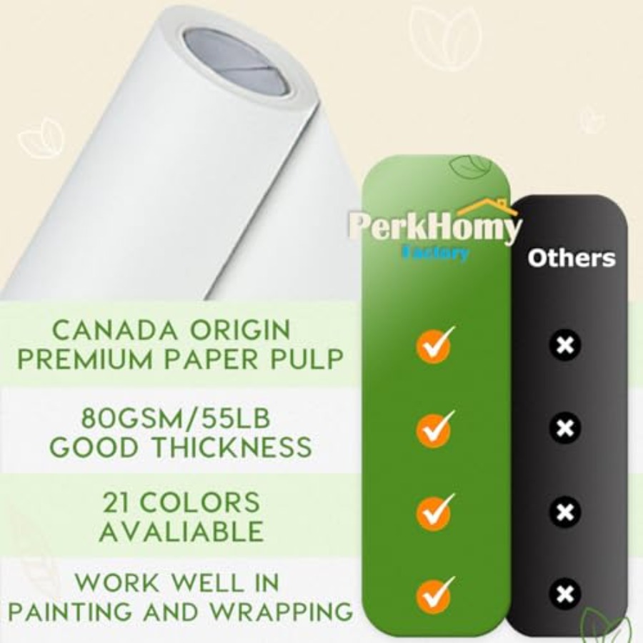 PerkHomy White Kraft Paper Rol - Art X Craft review and price