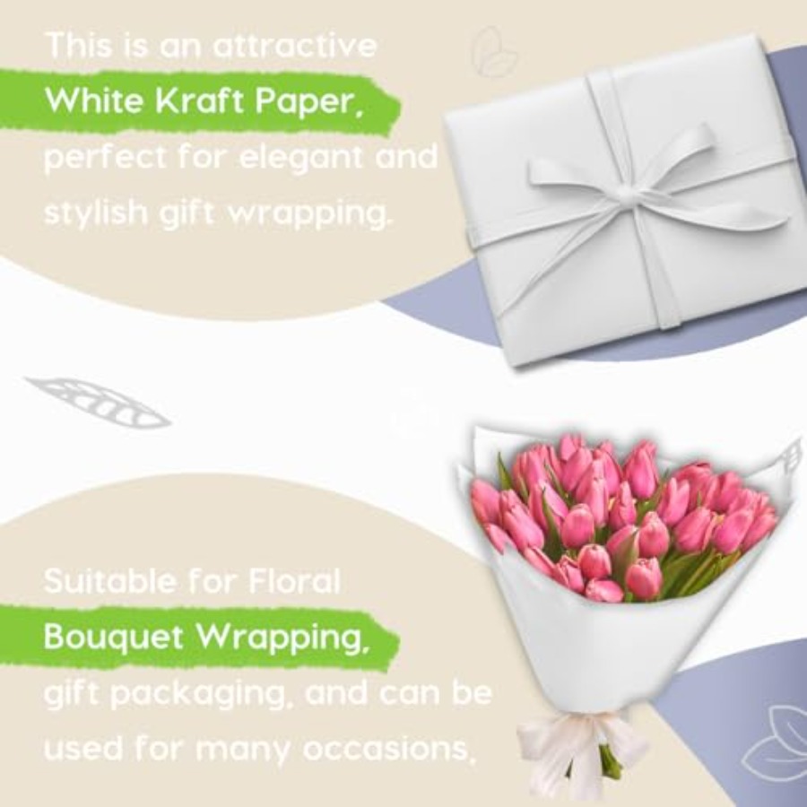 PerkHomy White Kraft Paper Rol - Art X Craft review and price