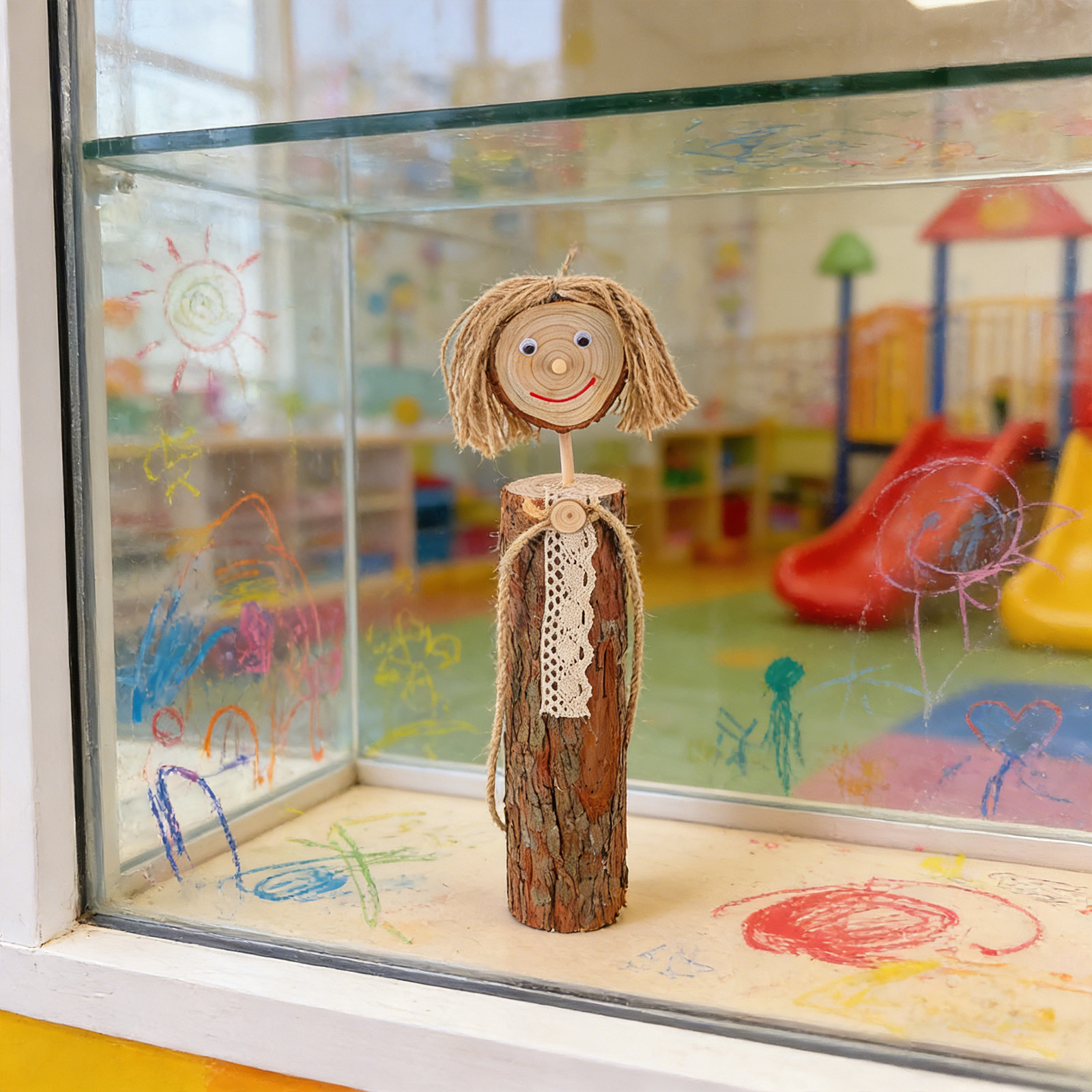 Natural Wood Statue Rustic Han - Art And Craft For Nursery review and price