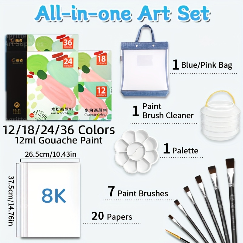 Back to School 42/48/54/66 pcs - Gouache Paint Set review and price