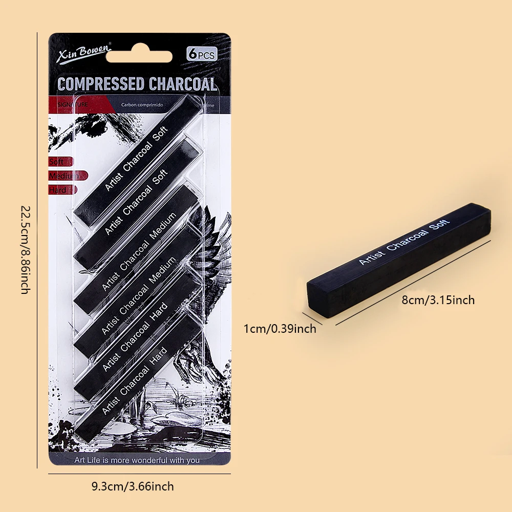 6pcs Sketch Charcoal Bars Set  - Sketching Charcoal Set review and price