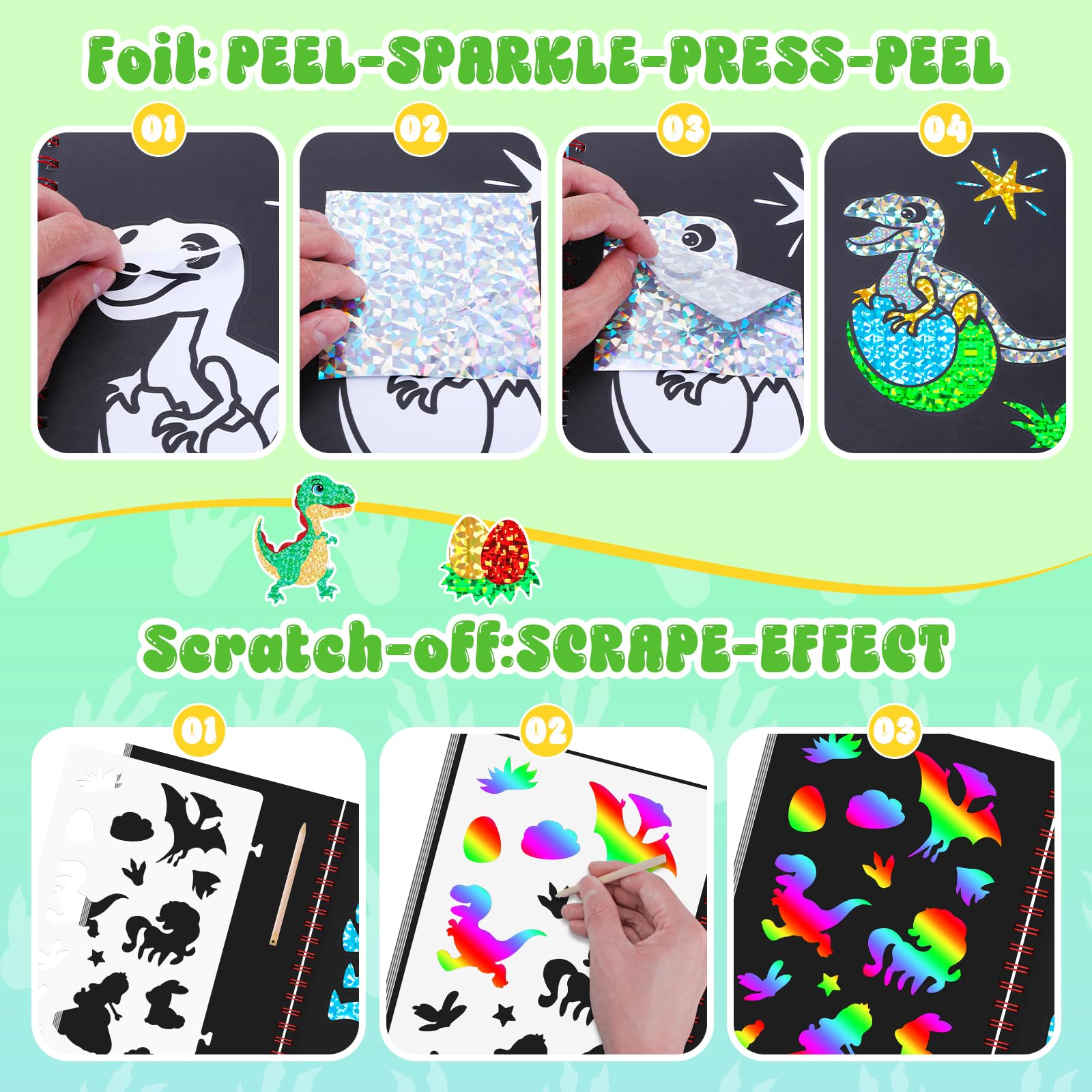 Dinosaur Scratch Art Book for  - Art Craft Activities review and price