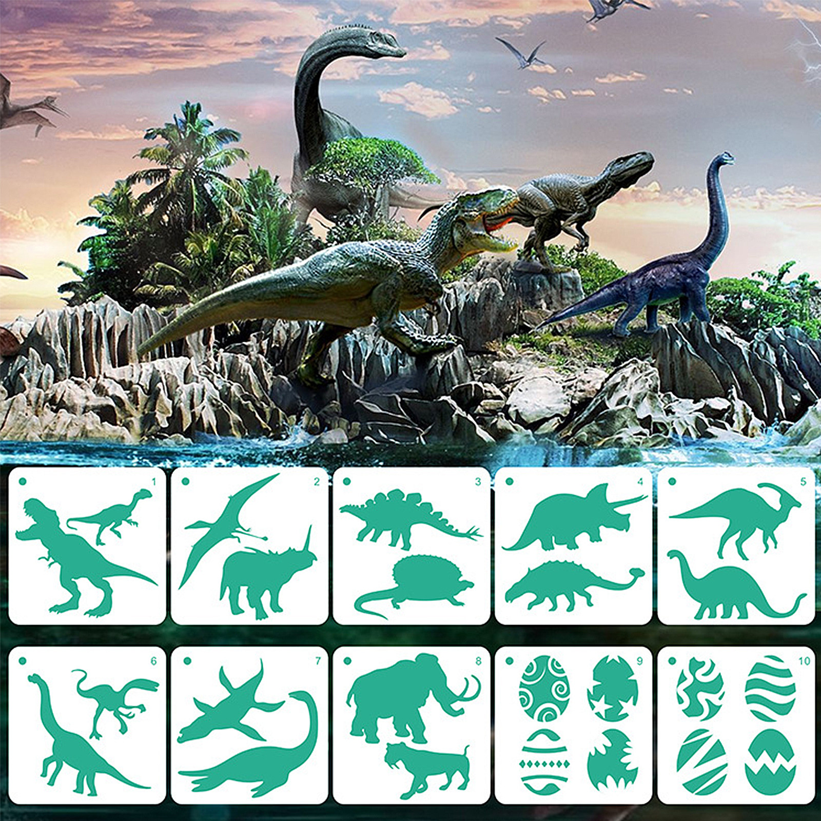 10Pcs Dinosaur Art Painting Te - Art Craft Dinosaurs review and price