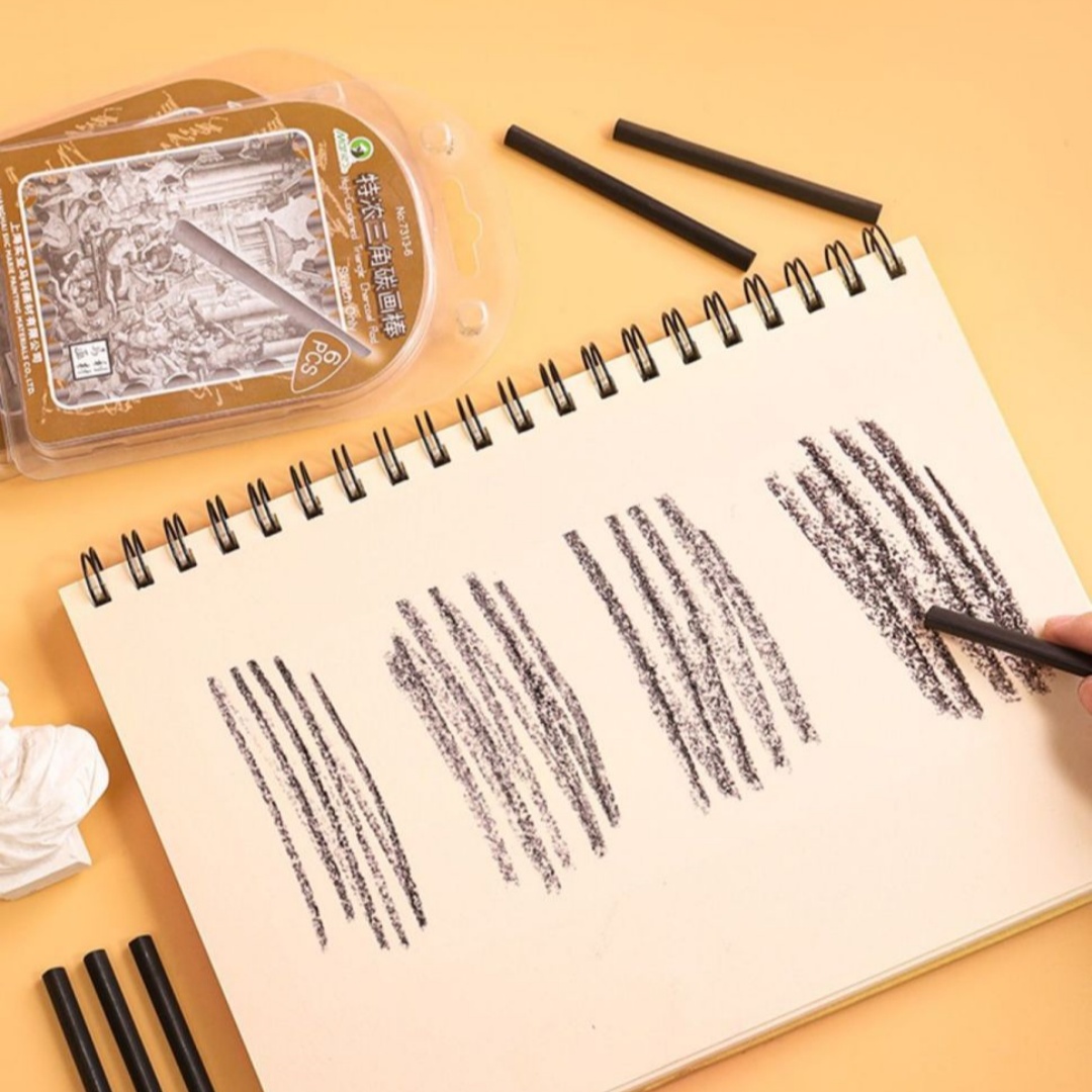 Triangle charcoal drawing stic - Sketching Charcoal Set review and price