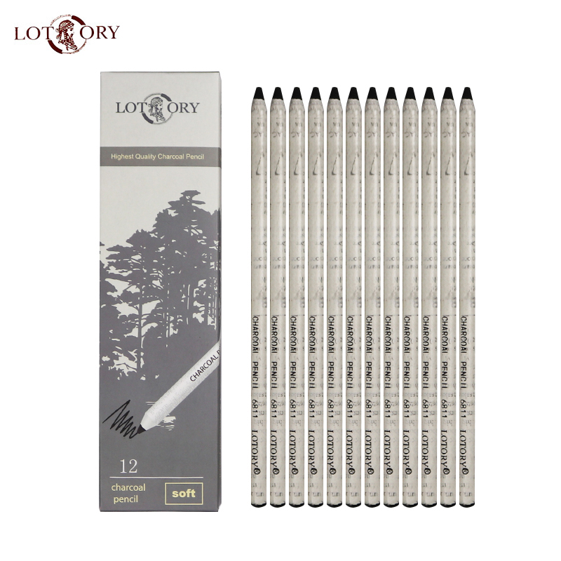 LOTORY 12pcs Black Sketch Char - Sketching Charcoal Set review and price