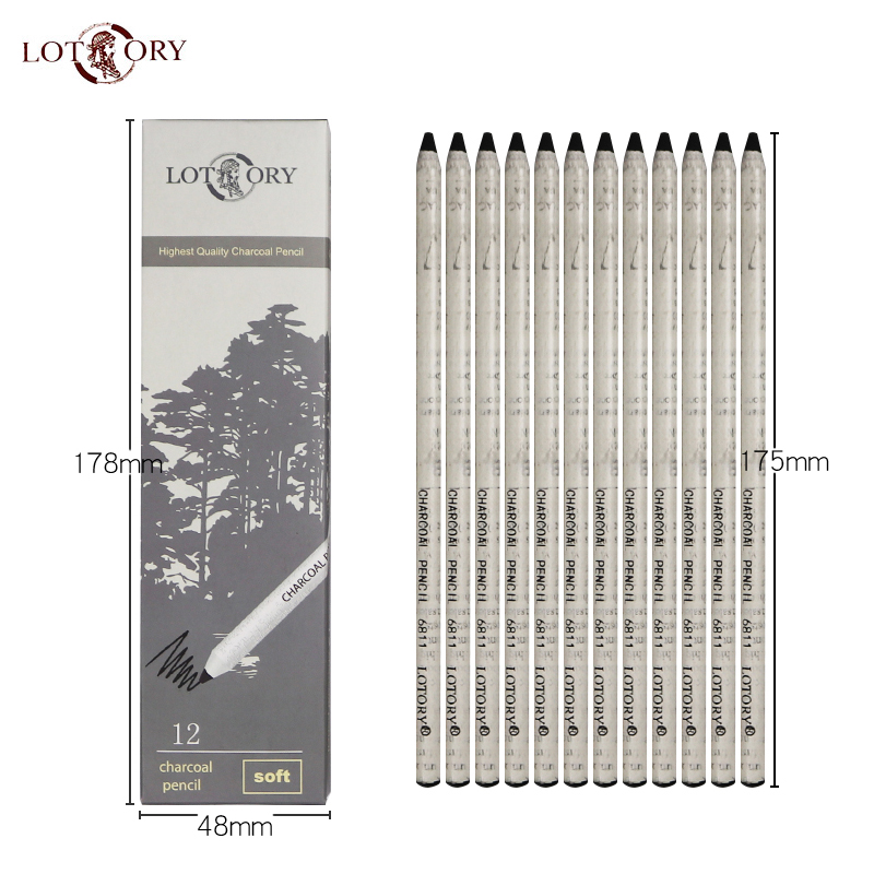 LOTORY 12pcs Black Sketch Char - Sketching Charcoal Set review and price