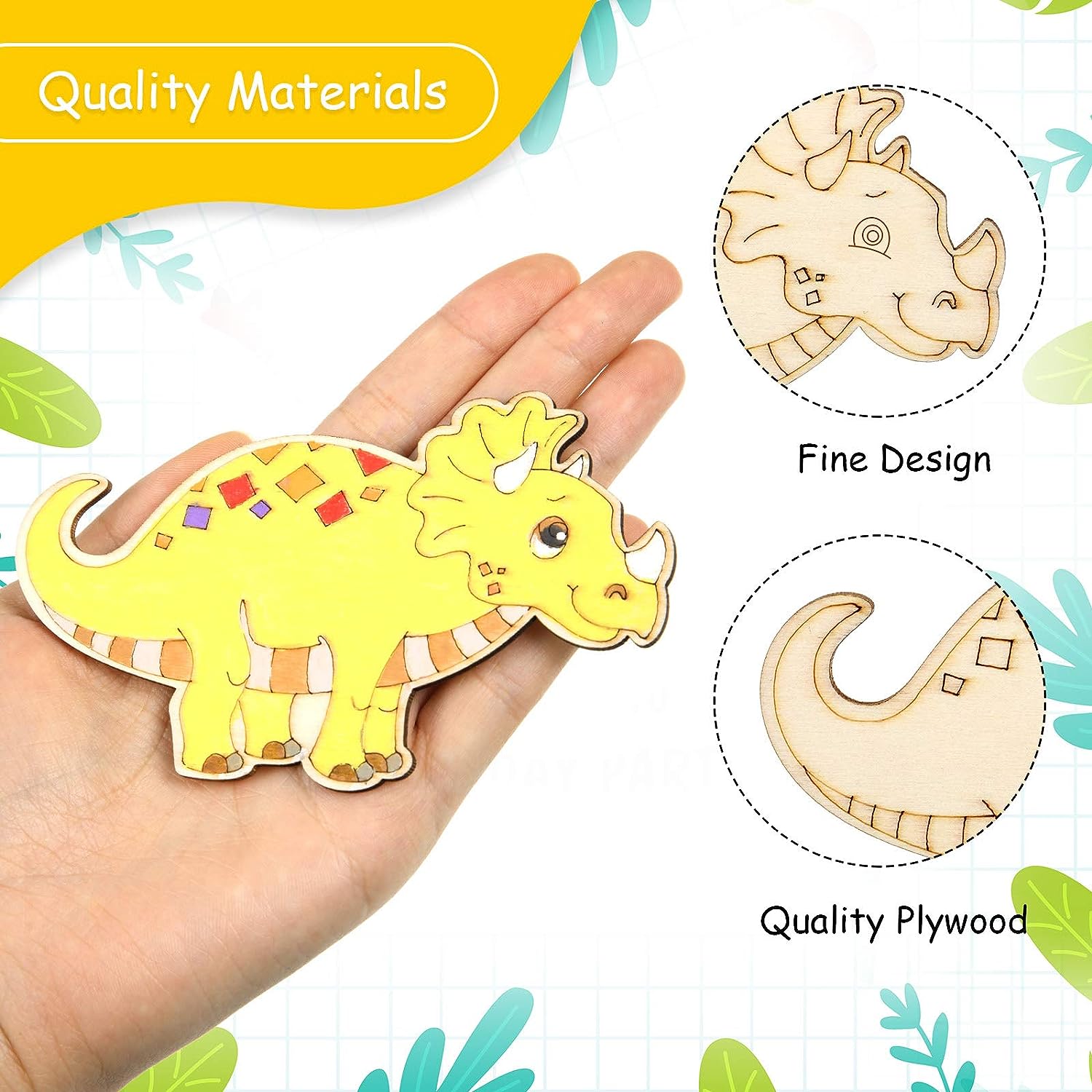 8 Pieces Unfinished Wooden Din - Art Craft Dinosaurs review and price