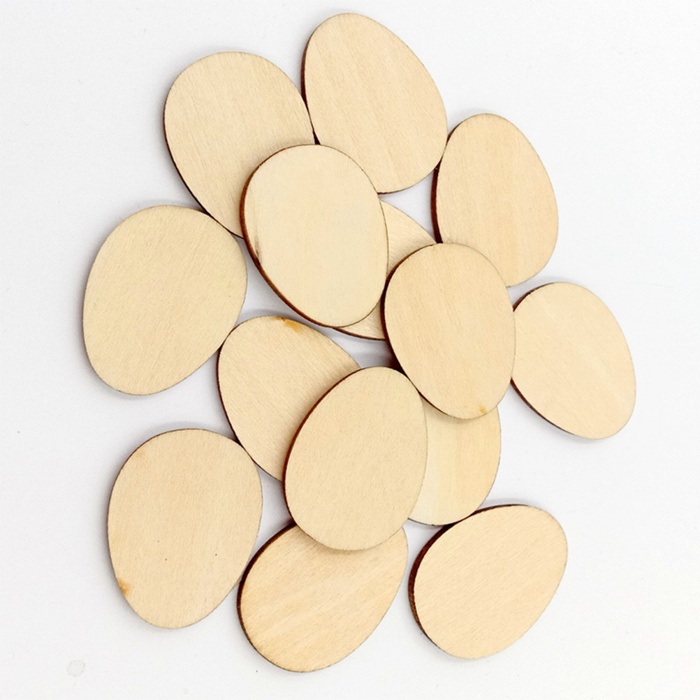 50Pcs 60Mm Egg Shape Wood DIY  - Art And Craft For Nursery review and price