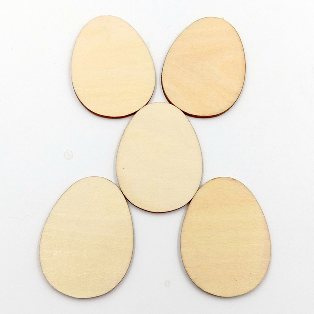 50Pcs 60Mm Egg Shape Wood DIY  - Art And Craft For Nursery review and price