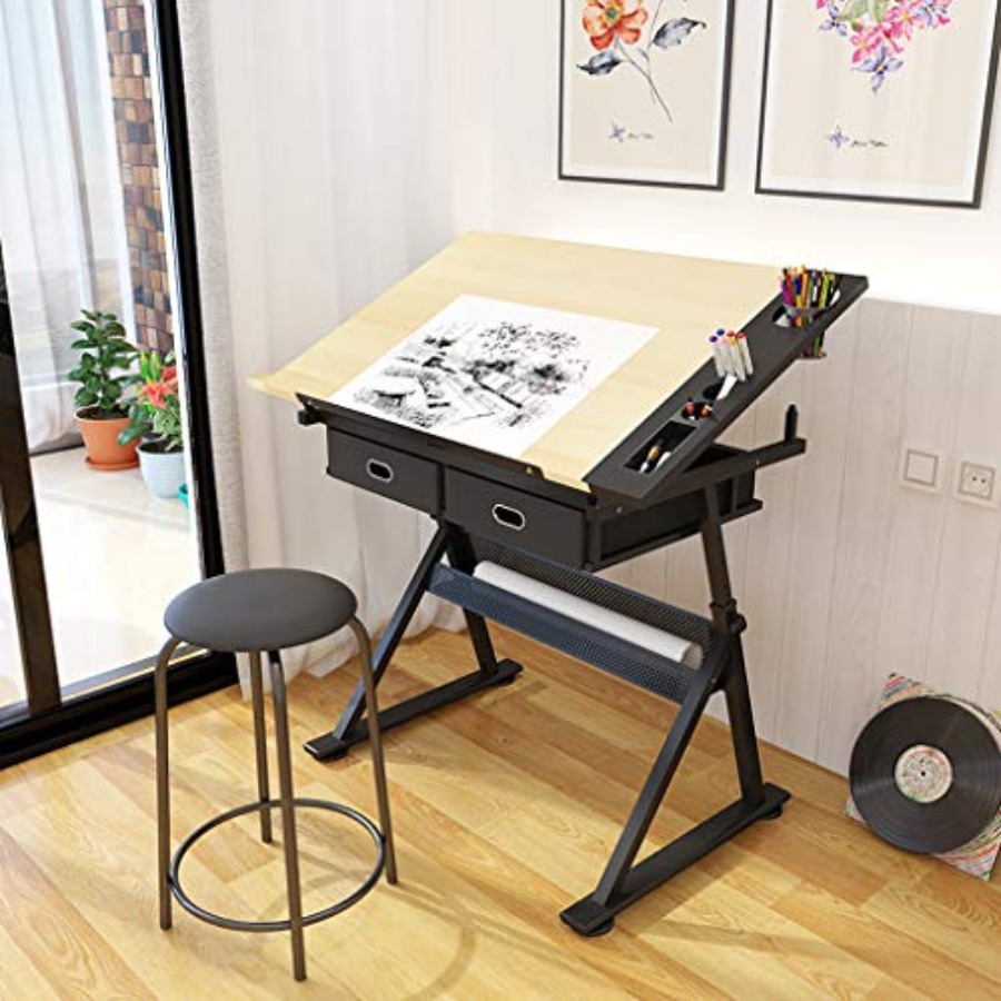 Drafting Table with Storage He - Art & Craft Kids Salon review and price