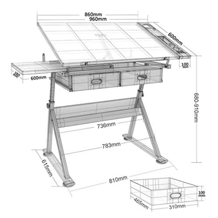 Drafting Table with Storage He - Art & Craft Kids Salon review and price