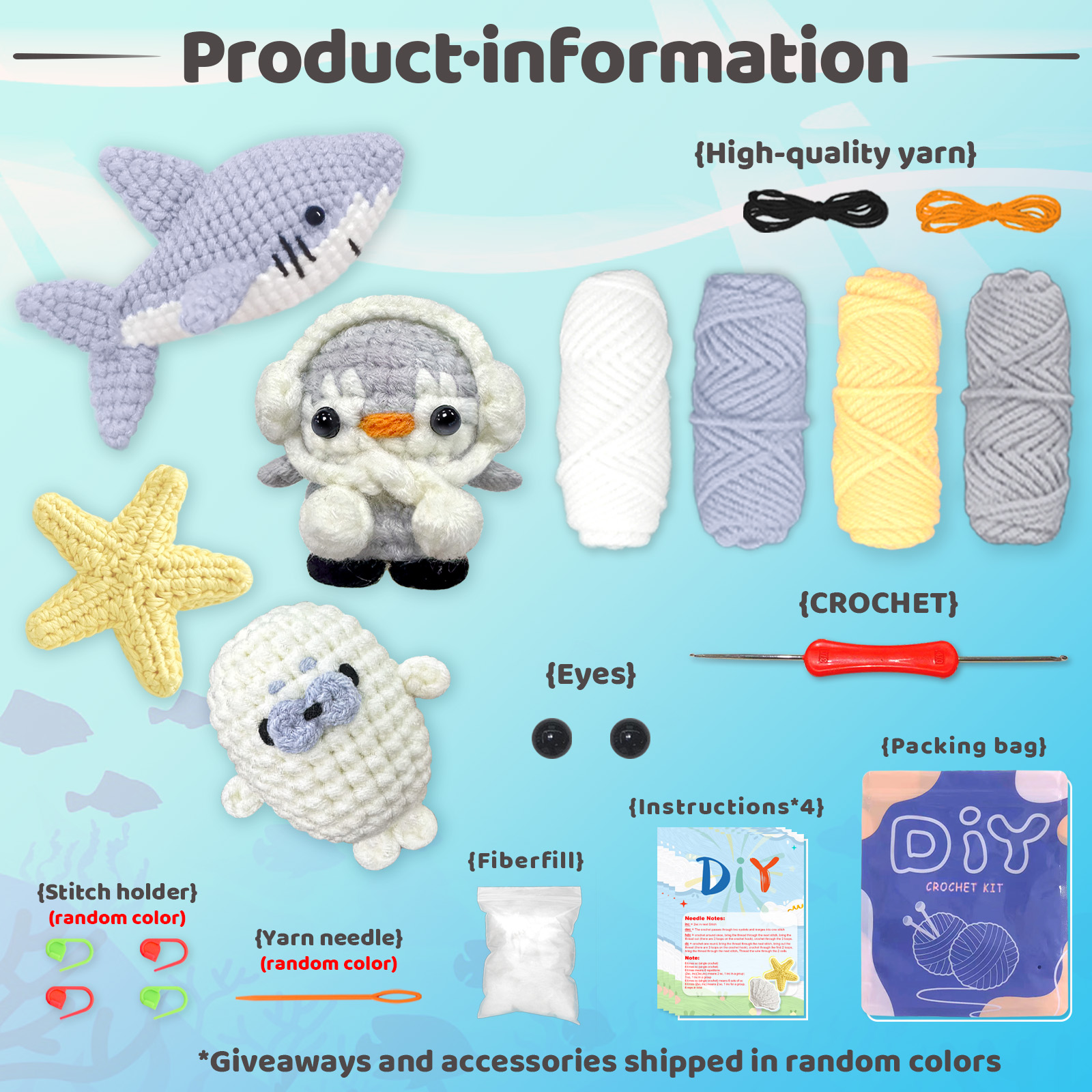 YAMAXIN 4PCS DIY Crochet Kit f - Art Craft Yarn review and price
