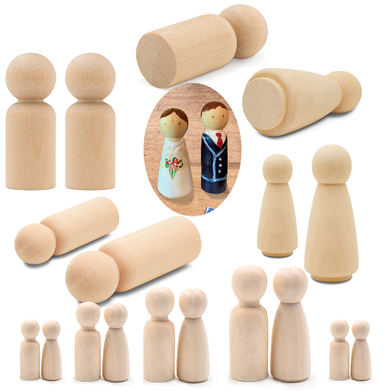 5Pcs Unfinished Wood Peg Dolls - Art And Craft For Nursery review and price