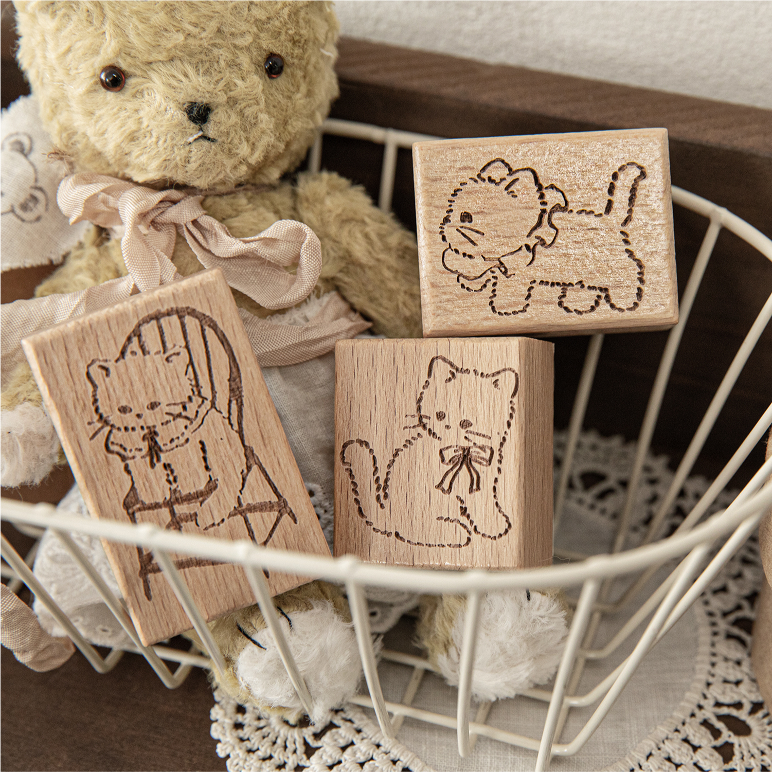 Cartoon Cute Cat Wood Stamp fo - Art Craft Activities review and price