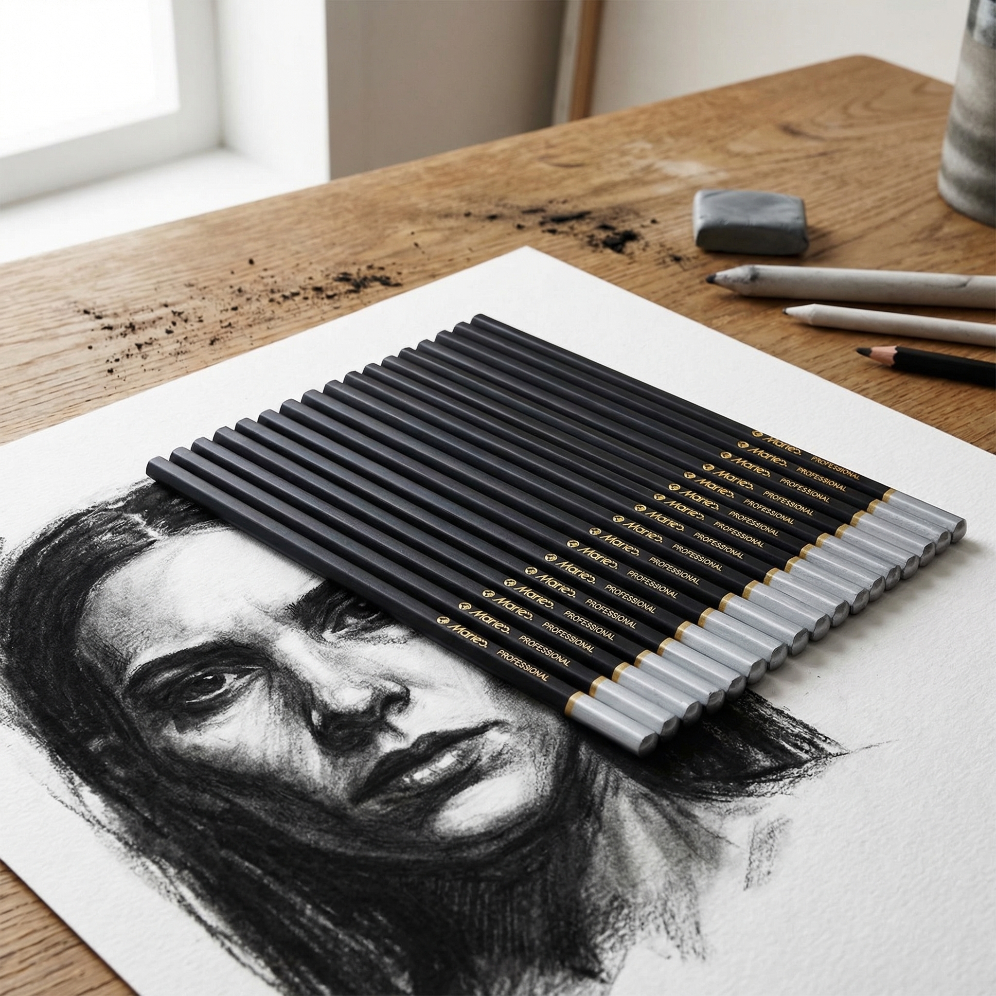 Marie's 12pcs Charcoal Pencils - Sketching Charcoal Set review and price