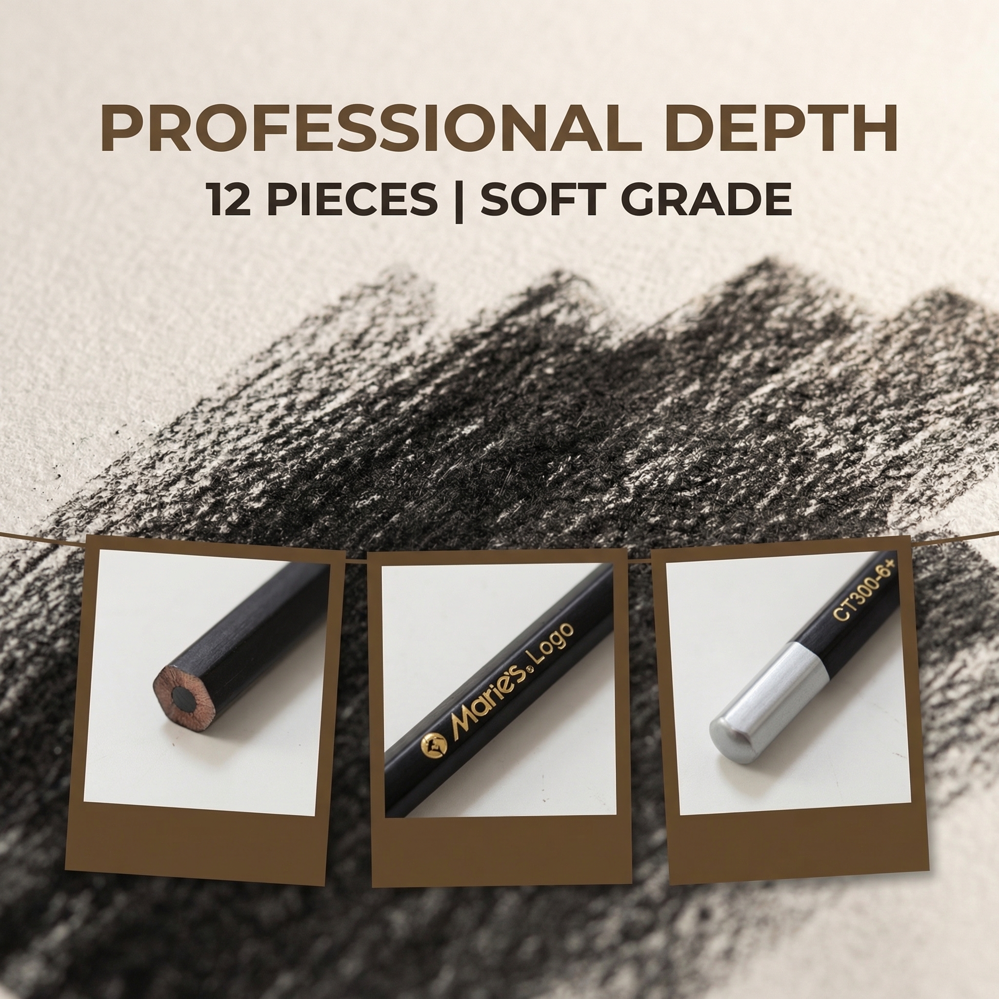 Marie's 12pcs Charcoal Pencils - Sketching Charcoal Set review and price