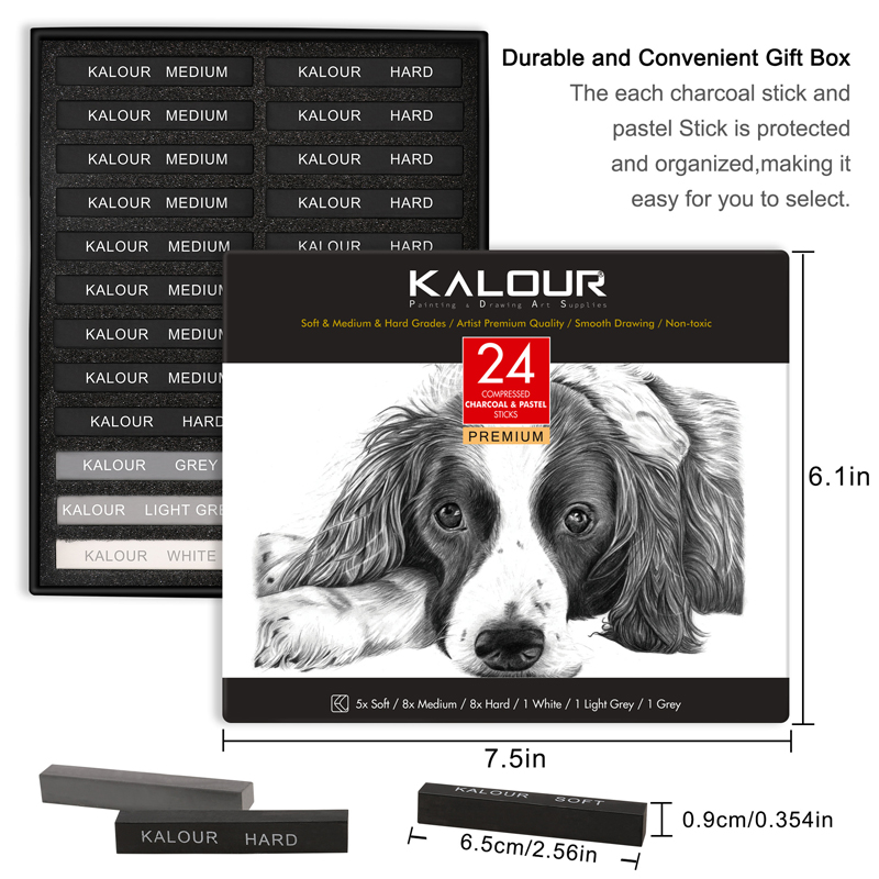 24Colors Set Soft Pastel Maste - Sketching Charcoal Set review and price