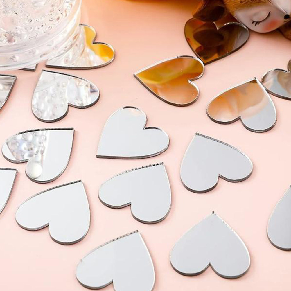 100Pcs Acrylic Heart Mirror St - Art And Craft Valentine review and price