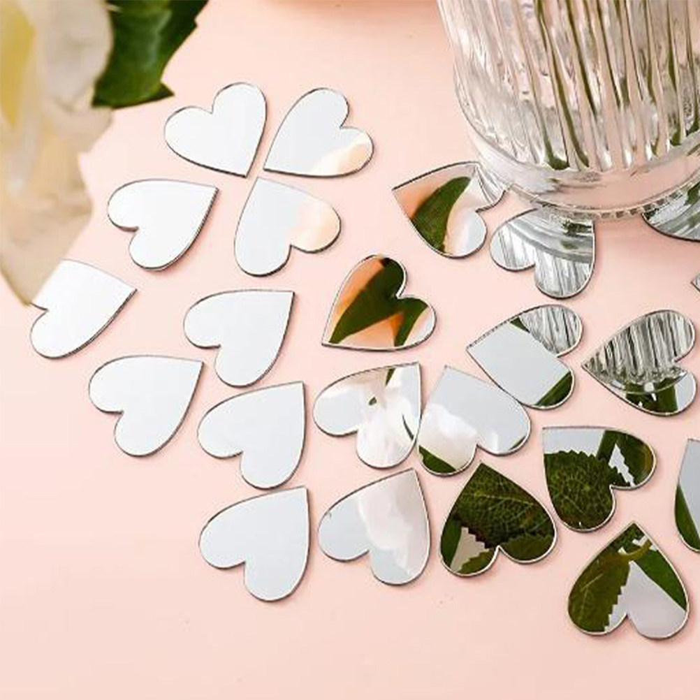100Pcs Acrylic Heart Mirror St - Art And Craft Valentine review and price