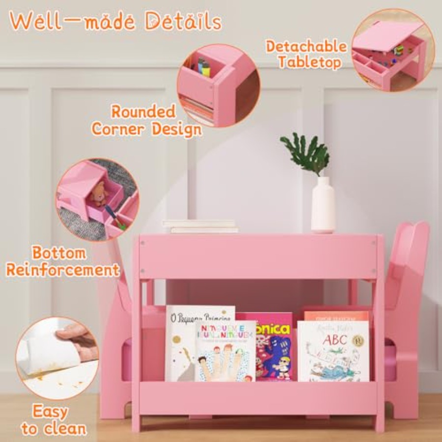 4 in 1 Wooden Activity Table a - Art And Craft For Nursery review and price