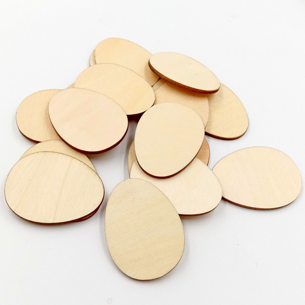 50Pcs 60Mm Egg Shape Wood DIY  - Art And Craft For Nursery review and price