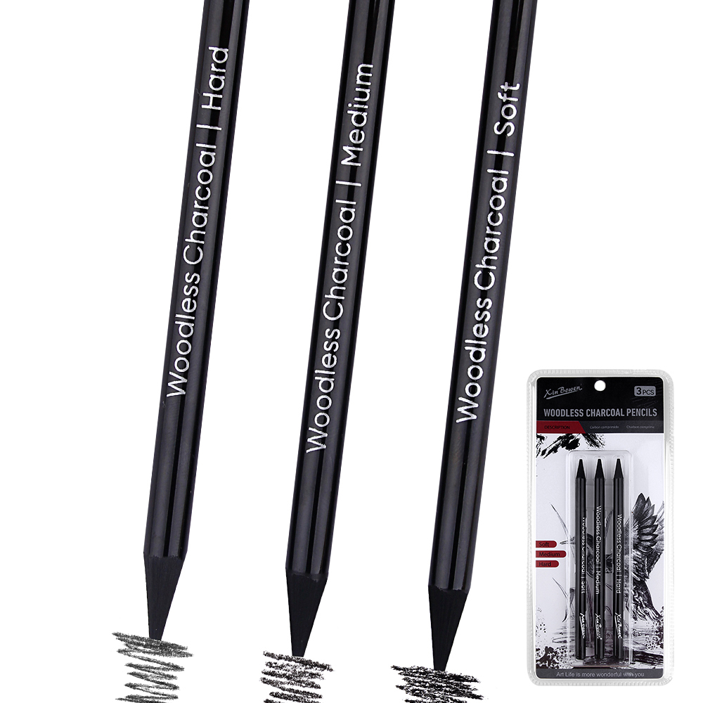 3pcs Woodless Graphite Pencils - Sketching Charcoal Set review and price