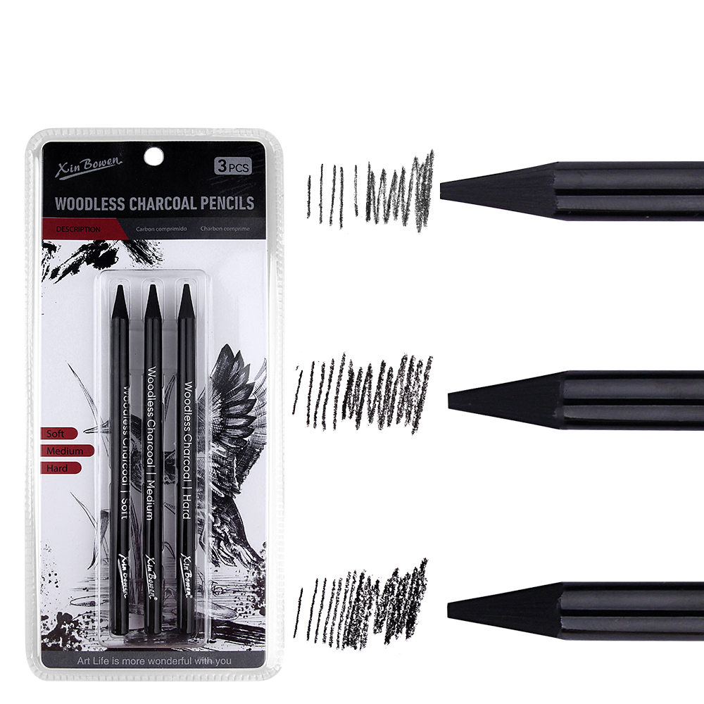 3pcs Woodless Graphite Pencils - Sketching Charcoal Set review and price