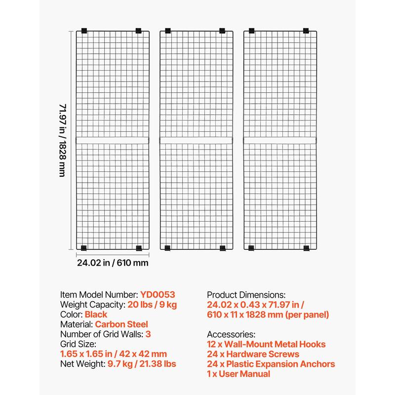 3 Packs Grid Wall Panels, 2 x  - Art X Craft review and price