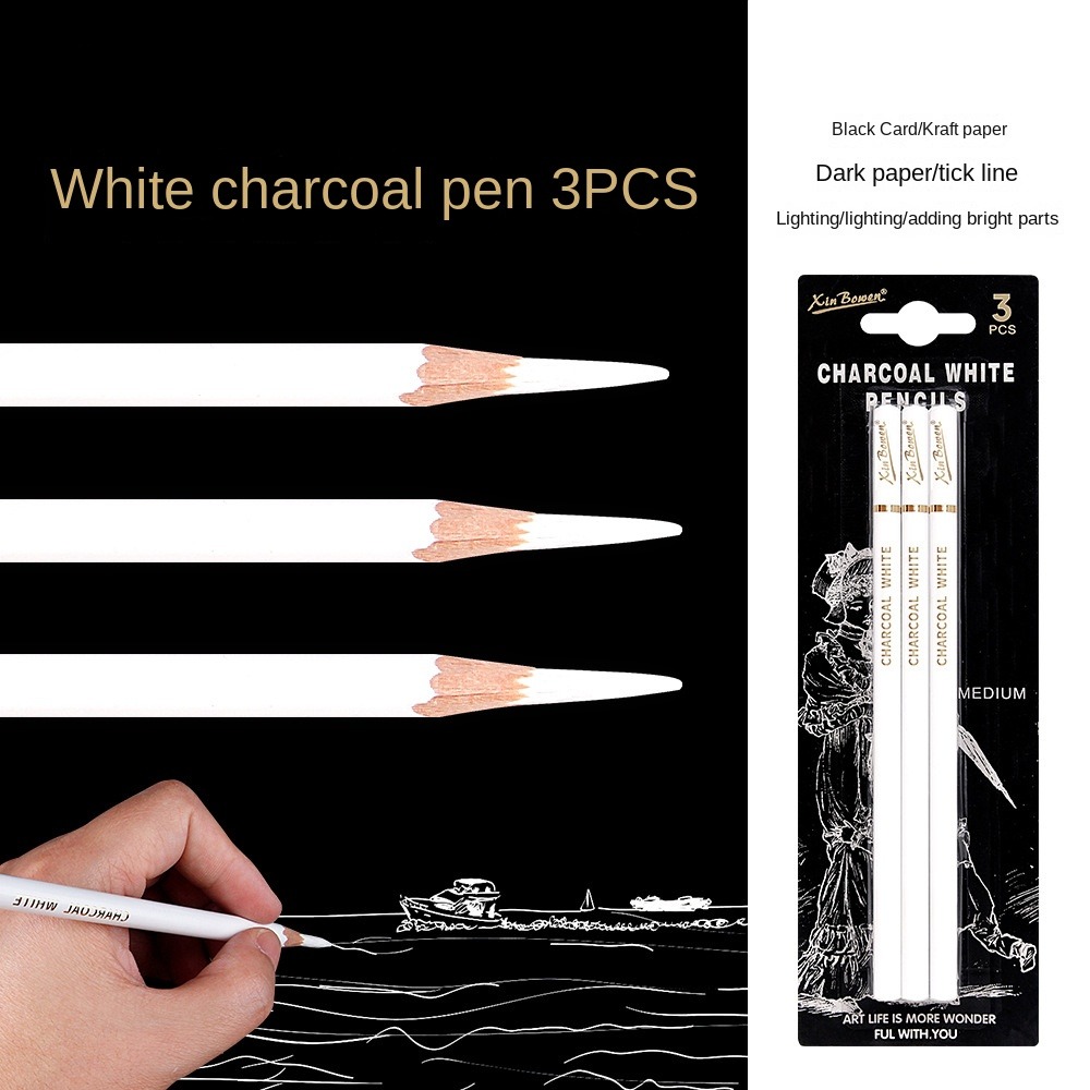 3Pcs Soft/Medium/Hard Charcoal - Sketching Charcoal Set review and price