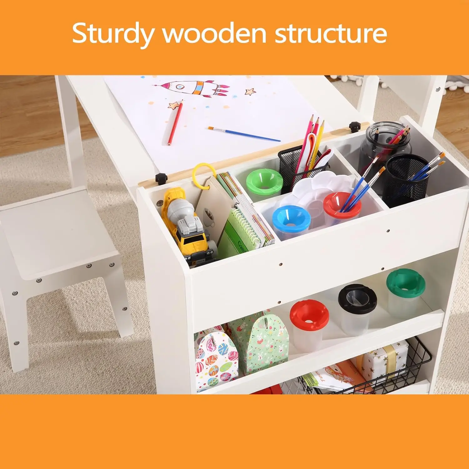 Kids Art Table with 2 Chairs,  - Art And Craft For Nursery review and price